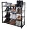 Organize It All Black 30" Wide 4 Tier Adjustable Mesh Shoe Rack